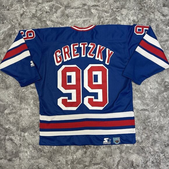 Vintage Wayne Gretzky Starter Jersey Size L New York Rangers 90s Great One #99 - Picture 2 of 5